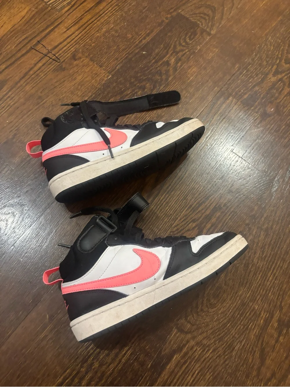 Nike Kids Dunks Black, White & Pink High-Top Sneakers
